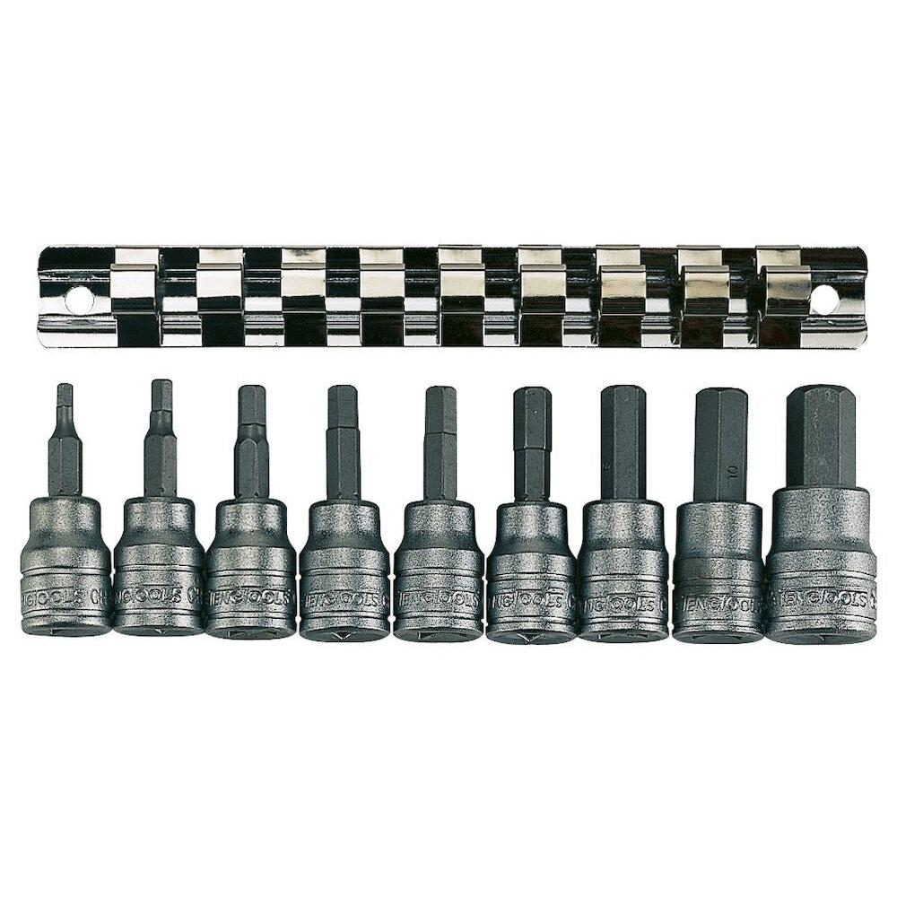 Buy Teng Tools 9PC 3/8'' Drive Hex Bit Socket Set on Clip Rail from Power Tool Services - Image 1 | Best Price