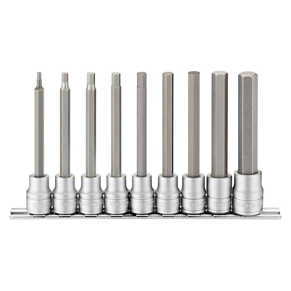Buy Teng Tools 9PC 3/8inch Drive 100mm Long Hex Bit Socket Set from Power Tool Services - Image 1 | Best Price