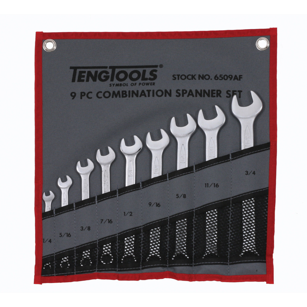 Buy Teng Tools 9PC Combination Spanner Set AF (imperial) from Power Tool Services - Image 1 | Best Price