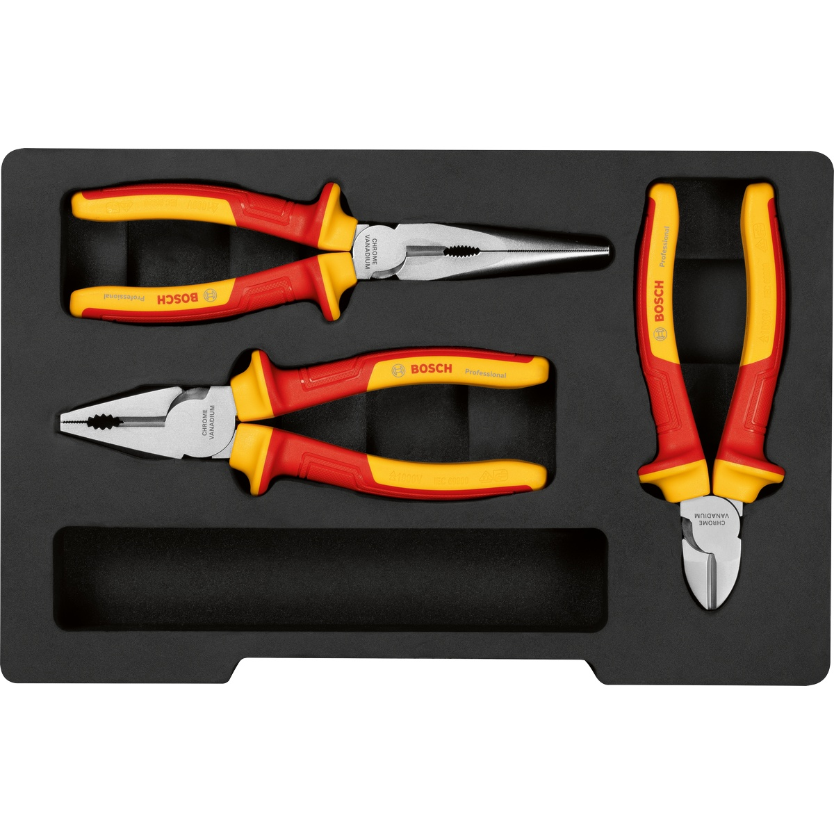 Bosch Professional VDE Pliers Set 3pc 1 - Power Tool Services