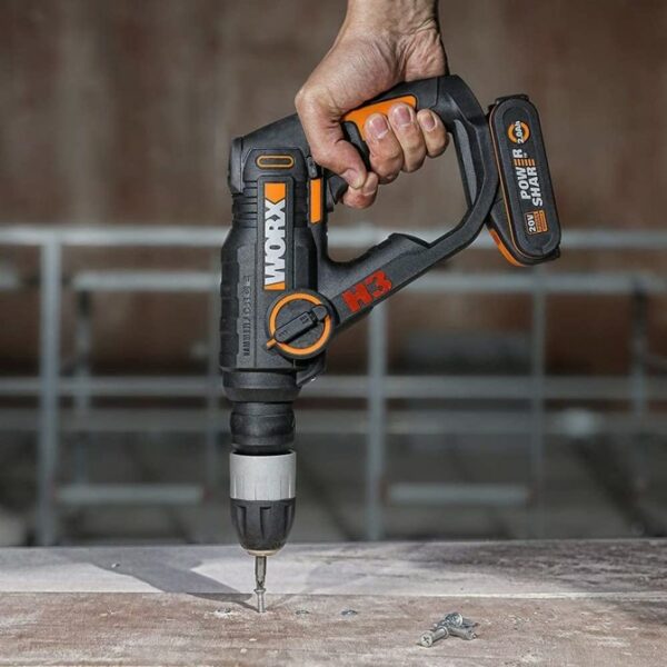 Buy Worx H3 Compact Rotary Hammer Cordless 3-In-1 SDS 1.2J 20V | Tool Only from Power Tool Services - Image 6 | Best Price
