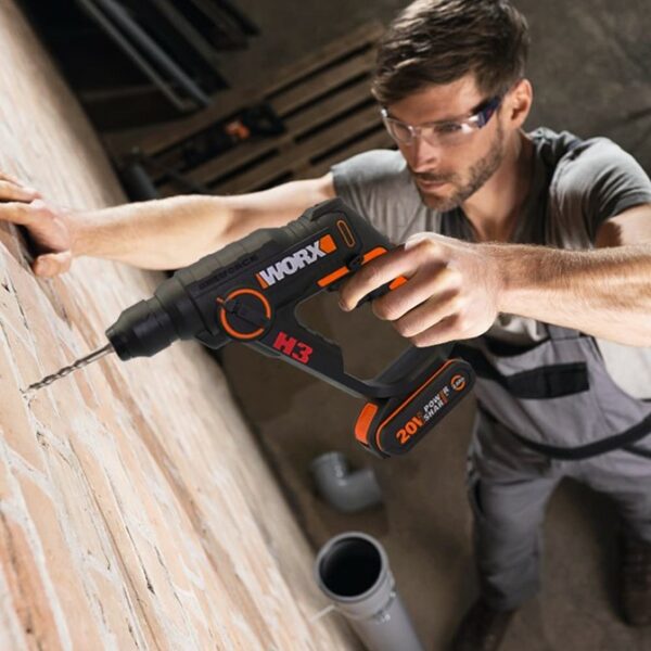 Buy Worx H3 Compact Rotary Hammer Cordless 3-In-1 SDS 1.2J 20V | Tool Only from Power Tool Services - Image 7 | Best Price