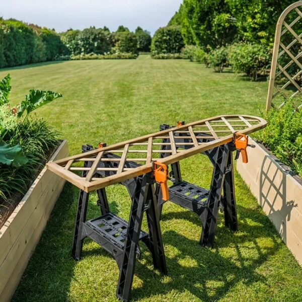 Buy Worx Clamping Sawhorses With Bar Clamps | TWIN SET from Power Tool Services - Image 2 | Best Price