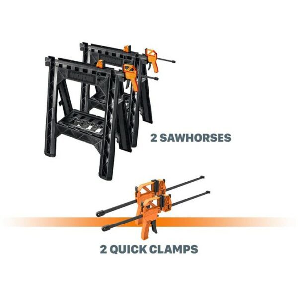 Buy Worx Clamping Sawhorses With Bar Clamps | TWIN SET from Power Tool Services - Image 6 | Best Price