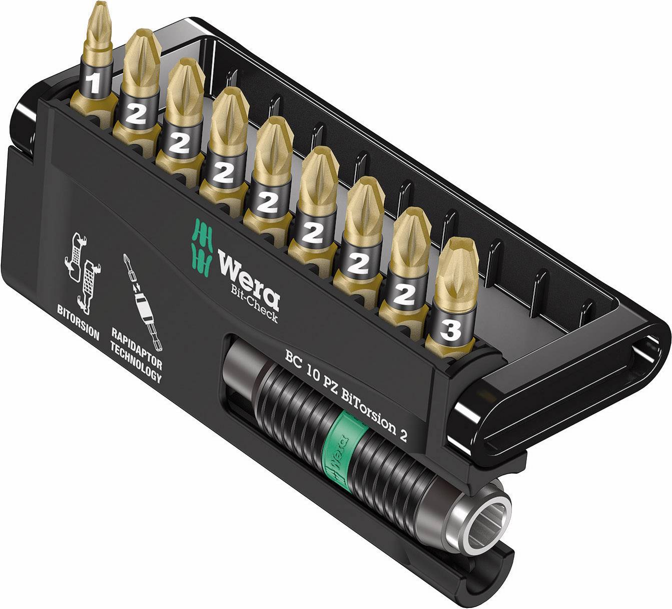 Wera Bit-Check 10 PZ BiTorsion 2, 10 pieces Power Tool Services