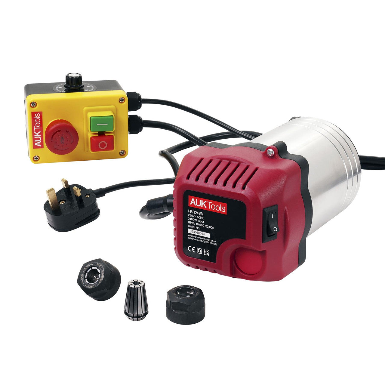 AUKTools 2400W Fixed Base Router with NVR and Remote Speed Control 2 - Power Tool Services
