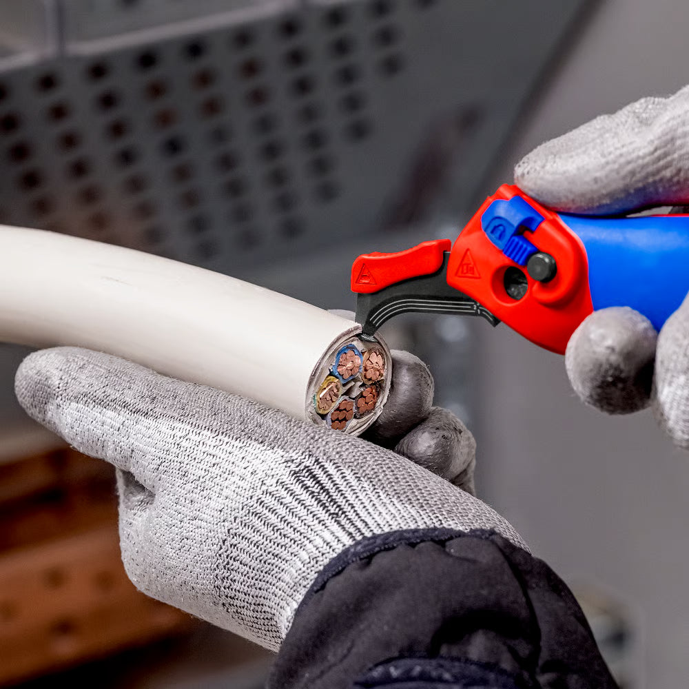 Knipex Stripping Knife With guide shoe and ratchet function 16 50 145 SB 5 - Power Tool Services