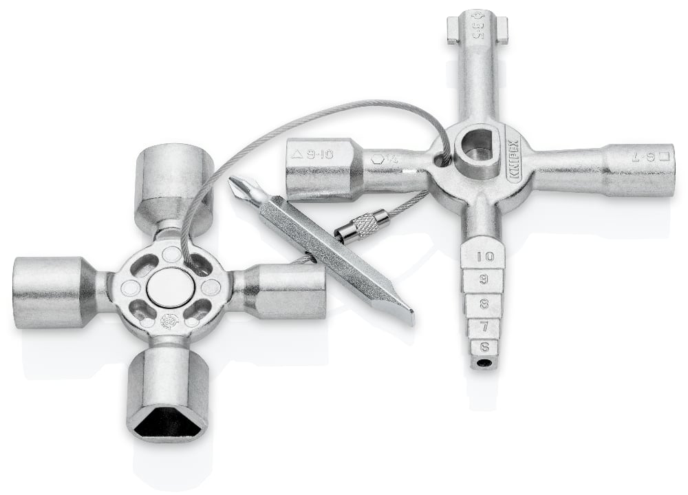 KNIPEX TwinKey Control Cabinet Key For all standard cabinets and shut-off systems 00 11 01 4 - Power Tool Services