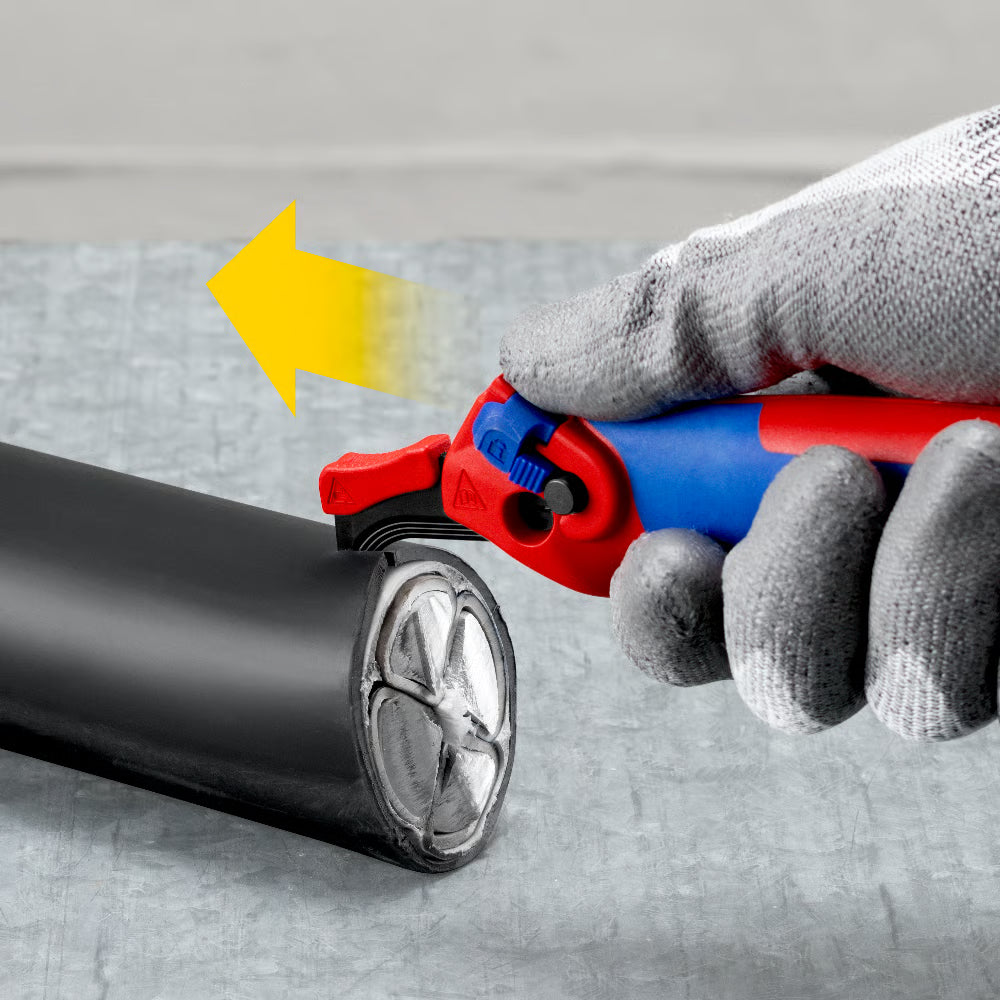 Knipex Stripping Knife With guide shoe and ratchet function 16 50 145 SB 8 - Power Tool Services
