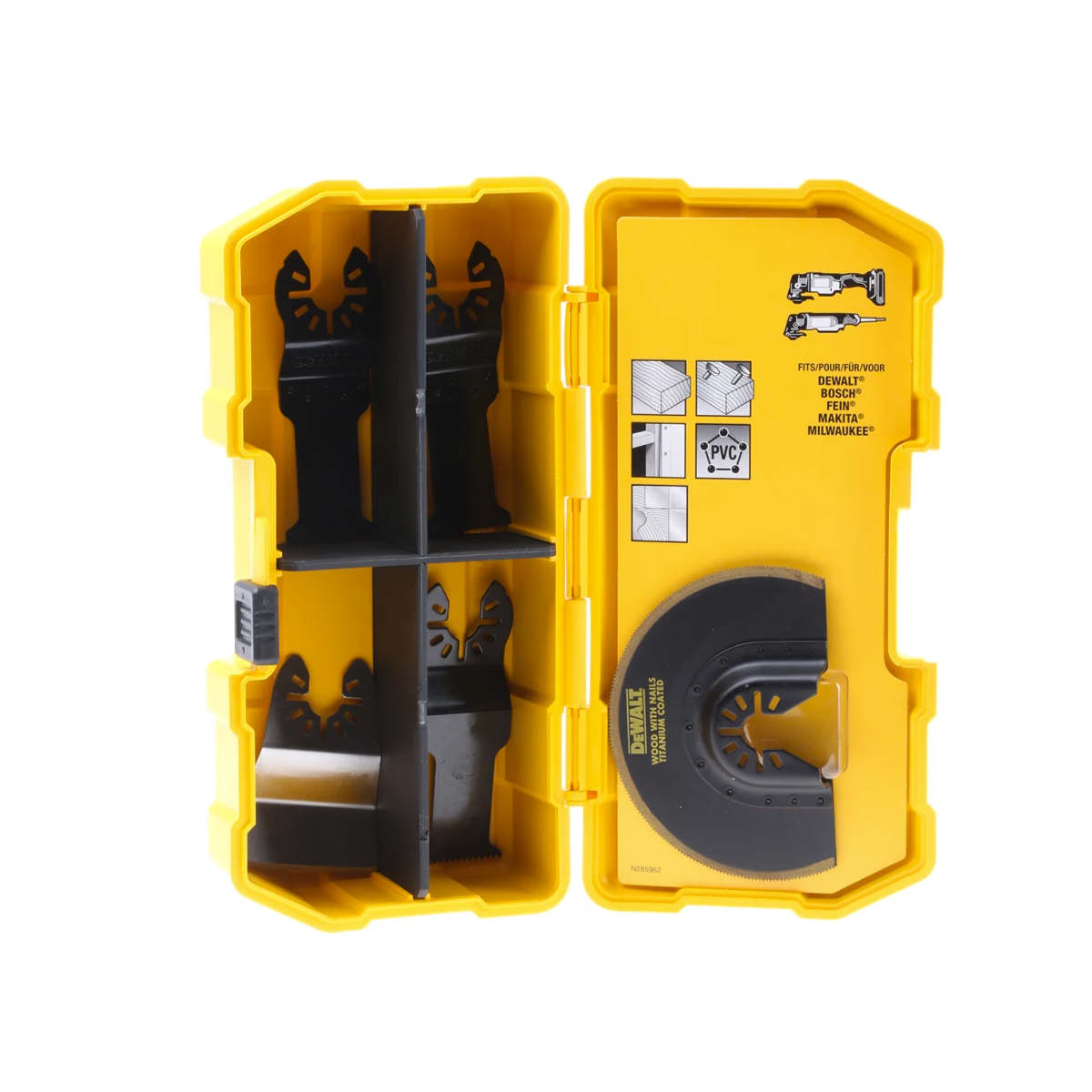 Dewalt 5 Piece Saw Blade Set for Multi-Tool in Tough Case DT20715 2 - Power Tool Services