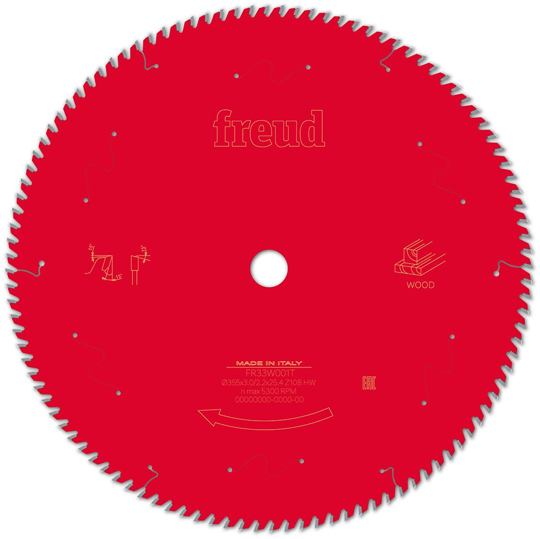 Buy Freud Circular saw blade HM 355 x 25.4 x 3/2.2 x T108 FR33W001T from Power Tool Services - Image 2 | Best Price
