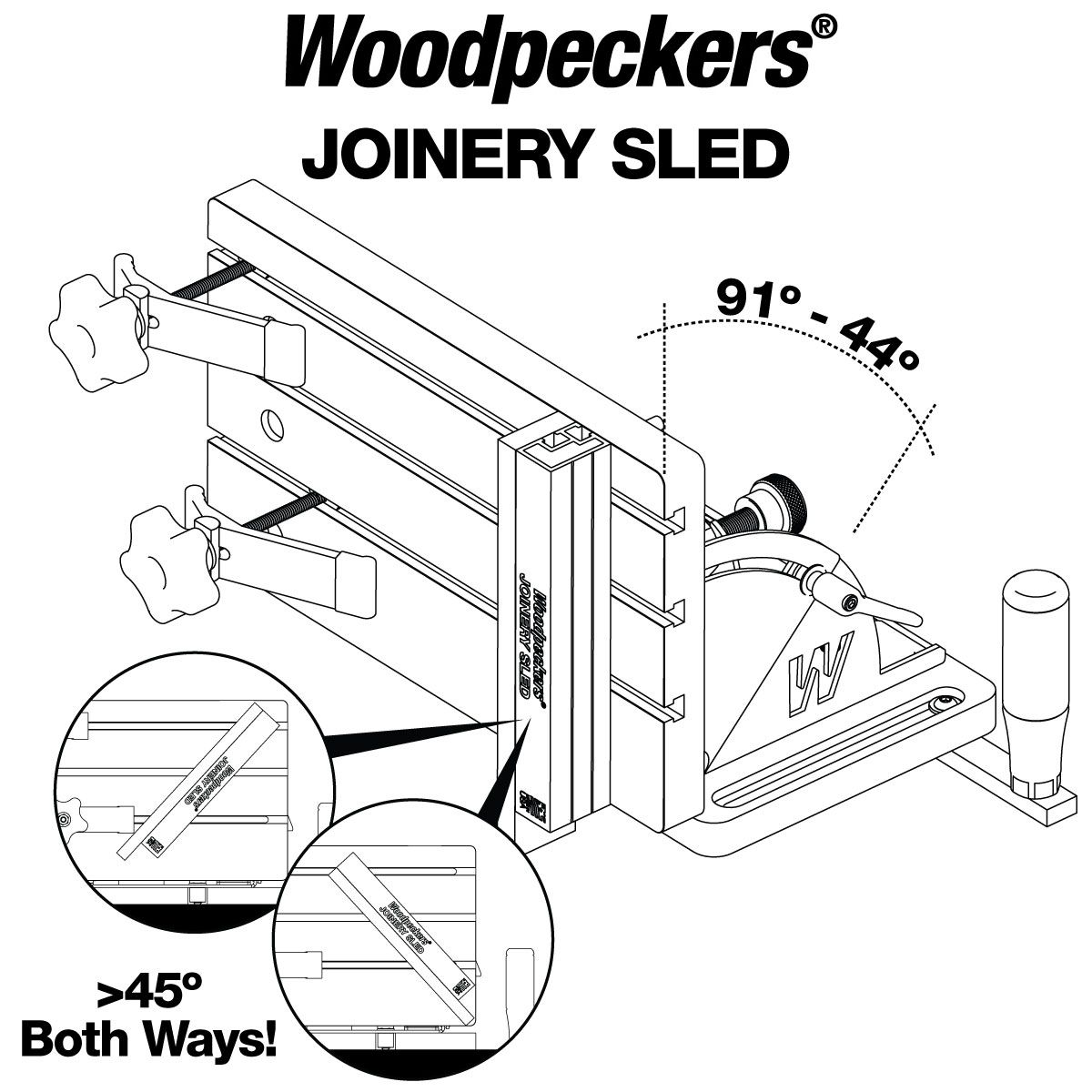 Woodpeckers Joinery Sled w/Rack-It JSLED 14 - Power Tool Services