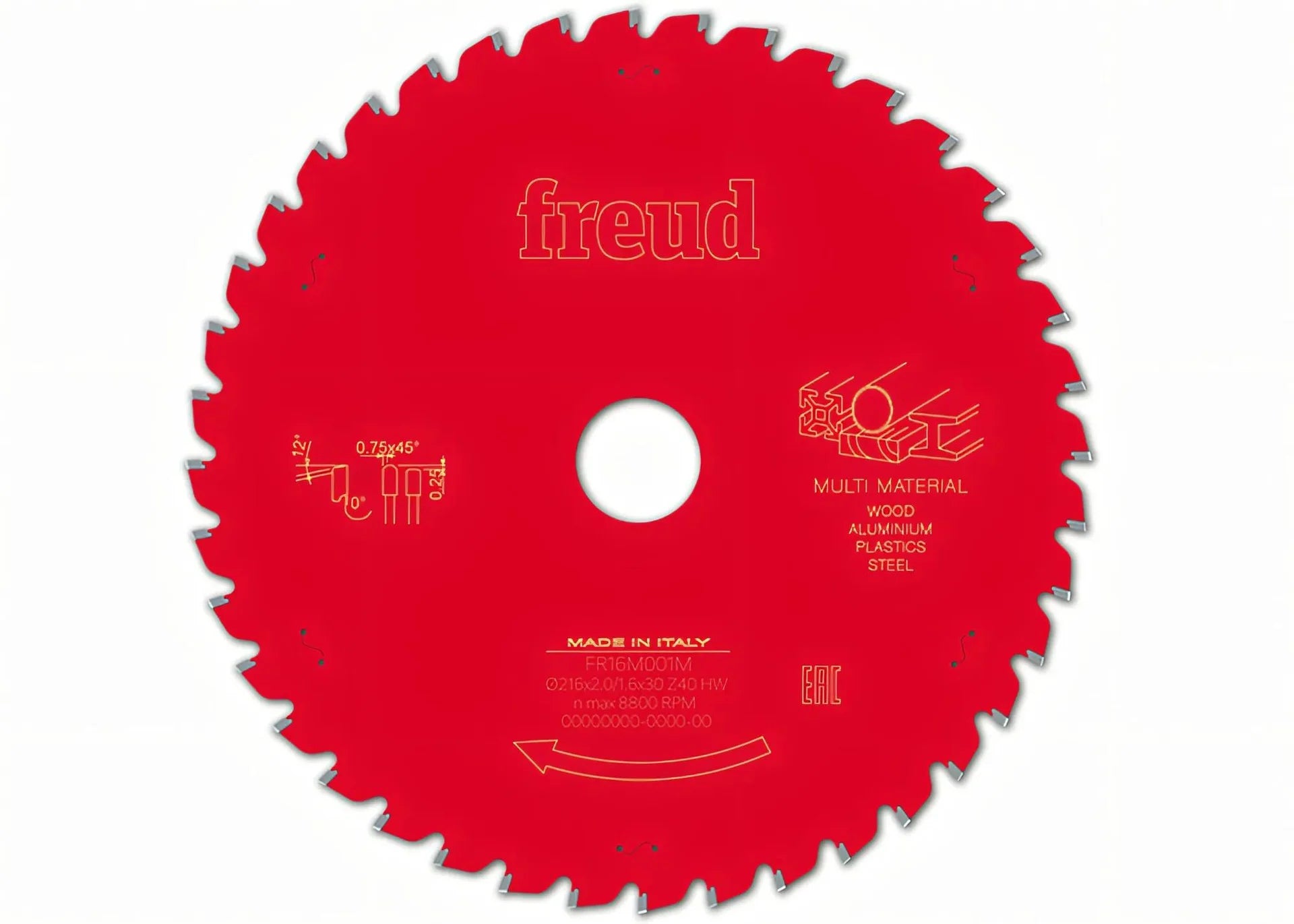 Freud Circular saw blade HM 216 x 2.0/1.6 x 30 mm, Z=40 FR16M001M