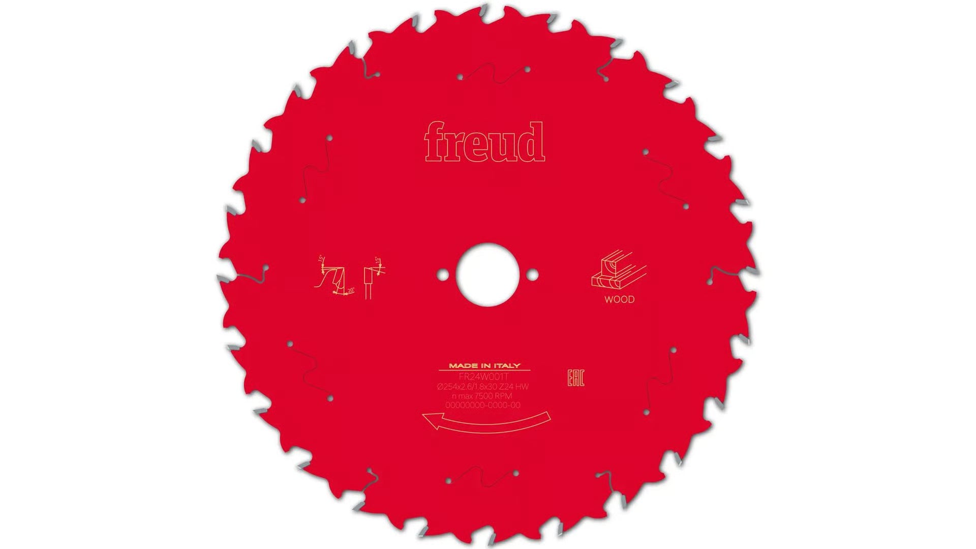 Freud Circular saw blade HM 254 x 2.6/1.8 x 30 mm, Z=24 FR24W001T
