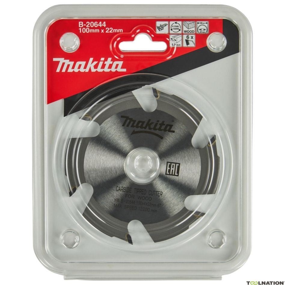 Buy Makita | T.C.T saw blade 100 x 22 mm, 6 T | B-20644 from Power Tool Services - Image 1 | Best Price