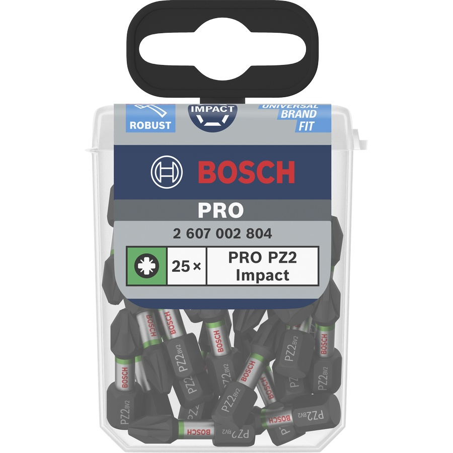Bosch Professional Impact Control Bits PZ2 x ( 25 Pack ) 2607002804 1 - Power Tool Services