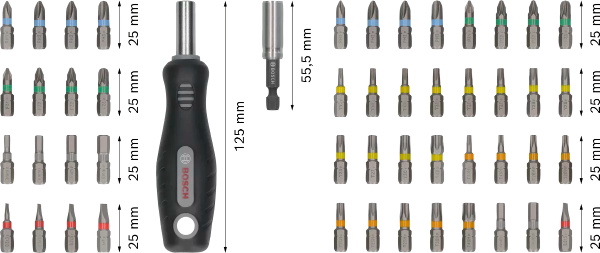 Bosch Extra Hard 50-piece screwdriver bit set 2607012080 3 - Power Tool Services