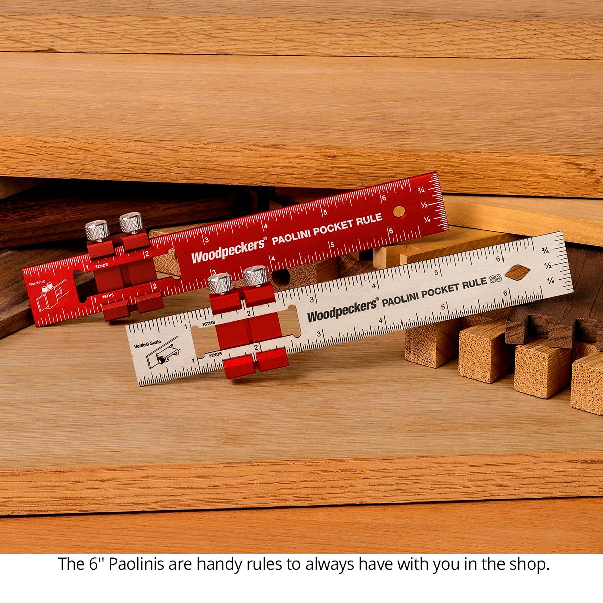 Woodpeckers Paolini Pocket Rule Metric Set Aluminum PPRRI-AM Metric 7 - Power Tool Services