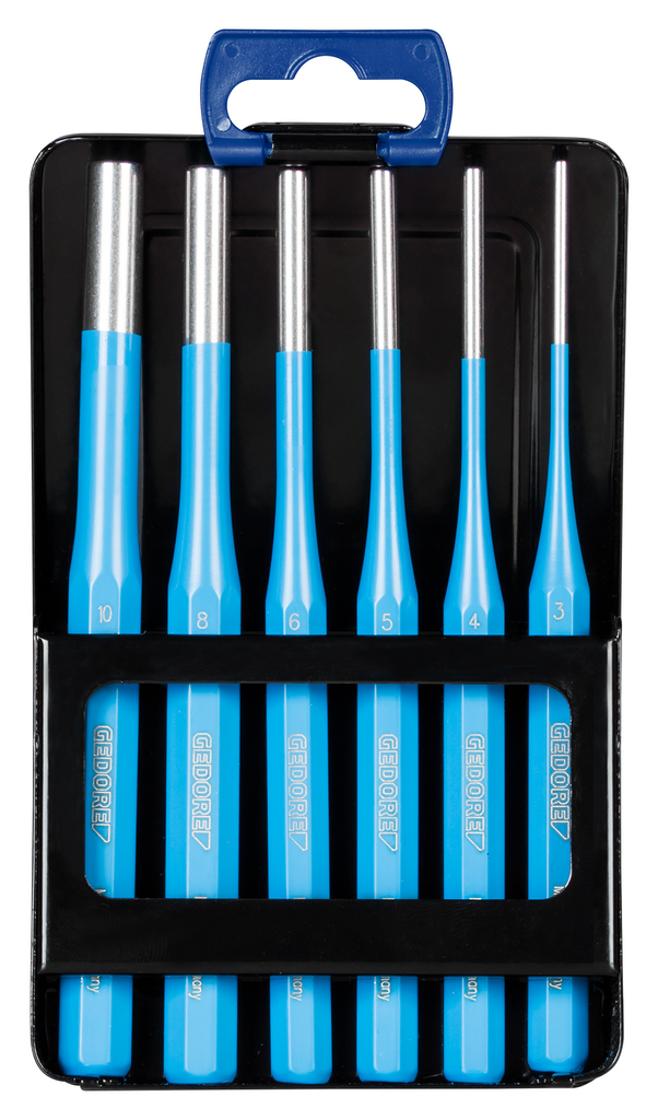 Buy Gedore Pin punch set in metal folding cassette, 6 pieces | 3014320 from Power Tool Services - Image 1 | Best Price