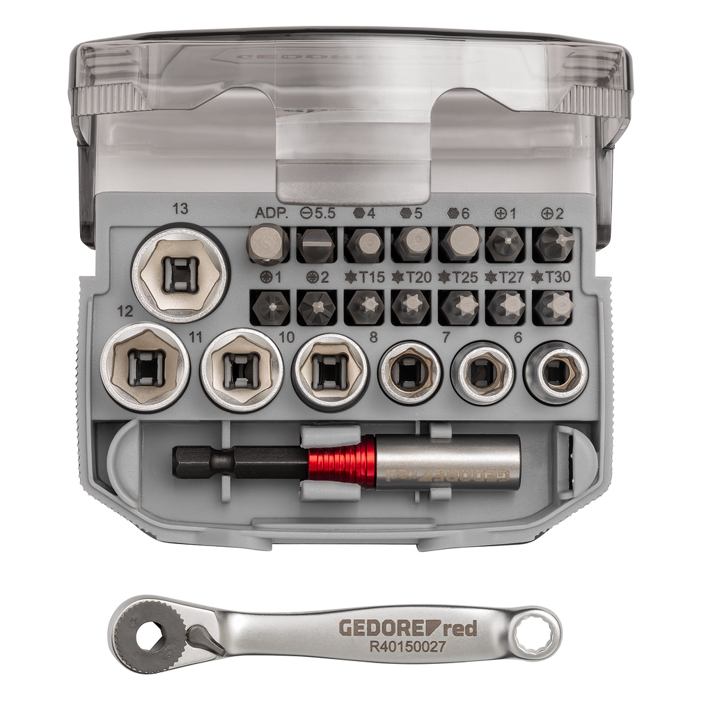 Buy Gedore Socket set 1/4" 23 pieces 6-13 mm + bits | 49005023 from Power Tool Services - Image 1 | Best Price