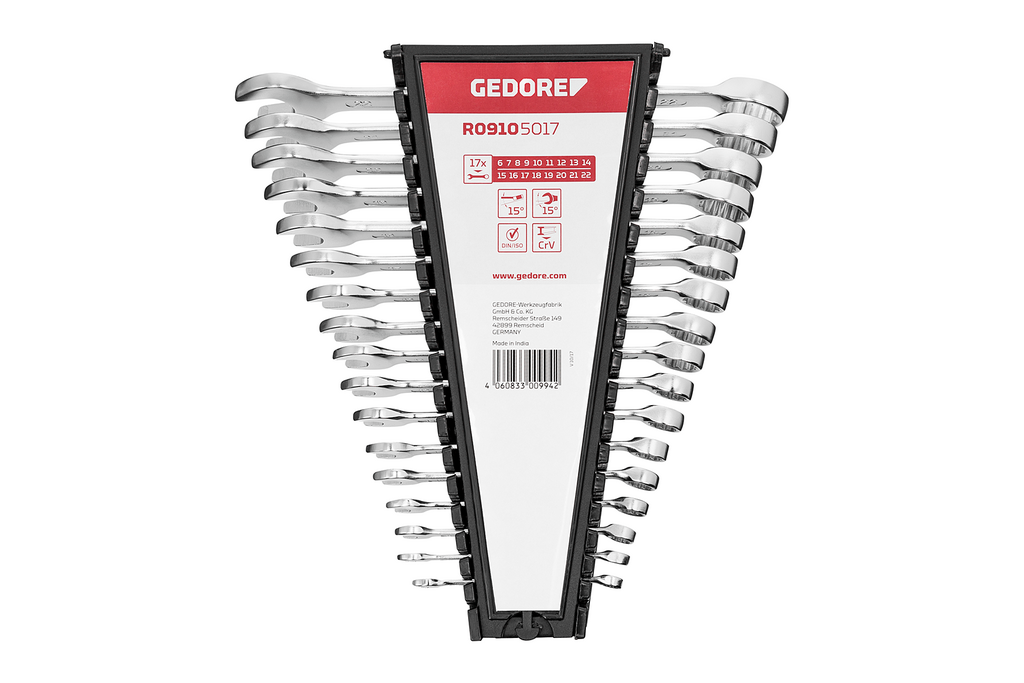 Buy Gedore Combination wrench set 17 pieces 6-22 mm | 9105017 from Power Tool Services - Image 1 | Best Price