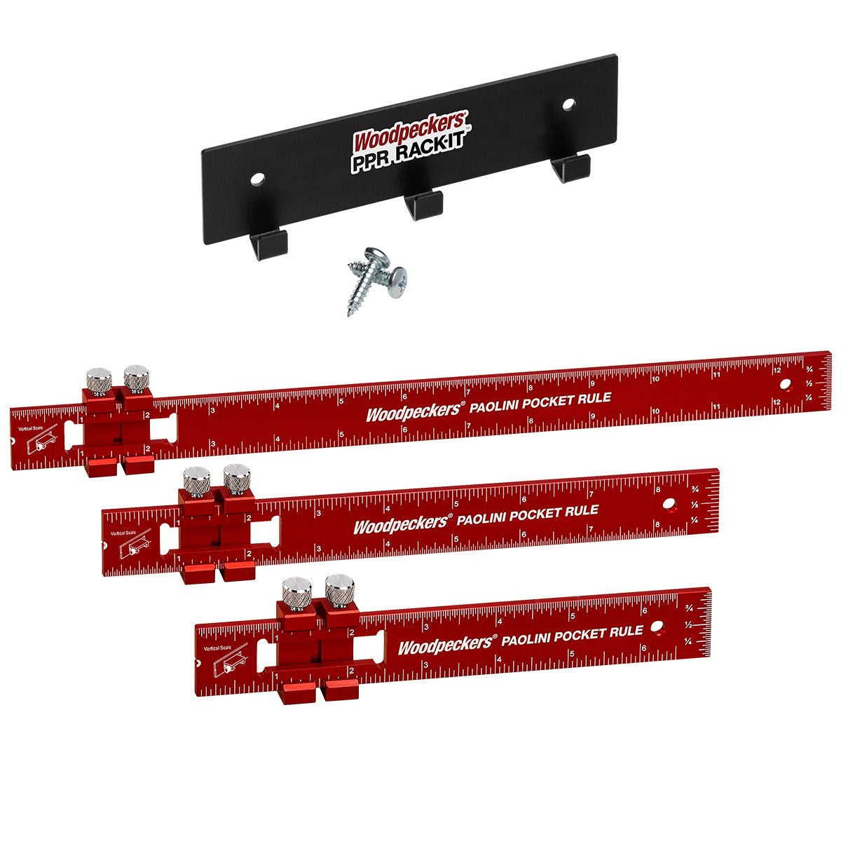 Woodpeckers Paolini Pocket Rule Metric Set Aluminum PPRRI-AM Metric 1 - Power Tool Services