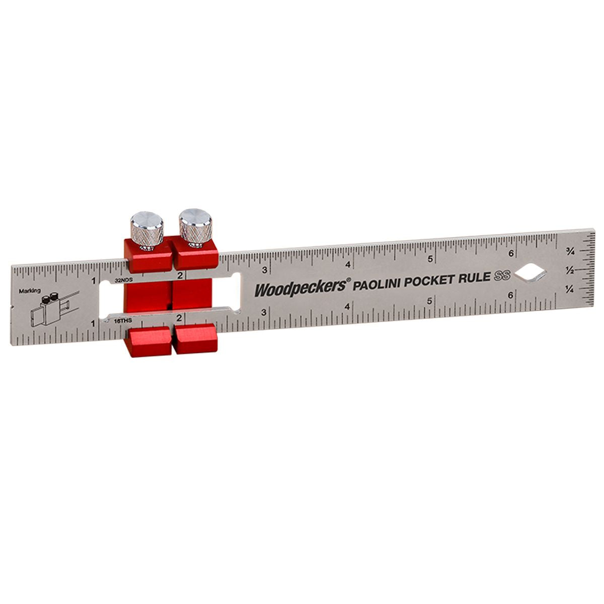 Woodpeckers Paolini Pocket Rule Stainless Steel Metric ( Select Size ) 1 - Power Tool Services