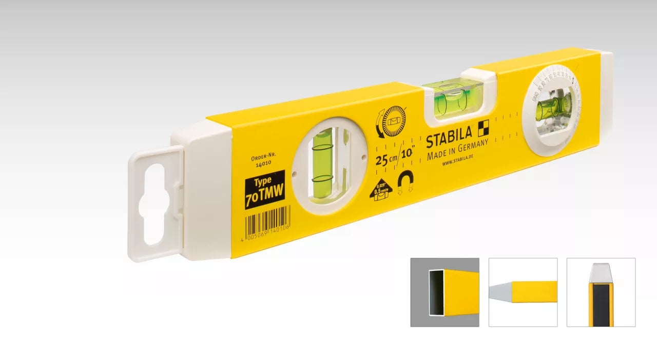 Stabila 26cm T70 Torpedo MW Spirit Level 2 - Power Tool Services