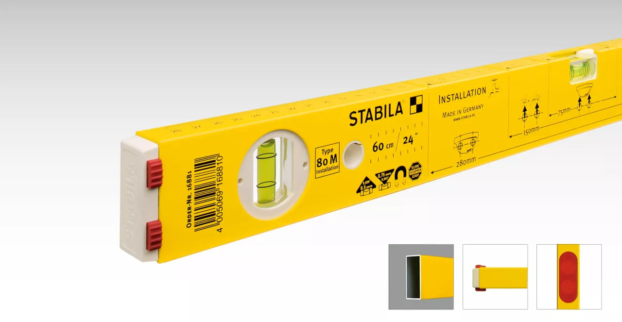 Stabila T80M Installation Spirit Level ( Select Size ) 2 - Power Tool Services