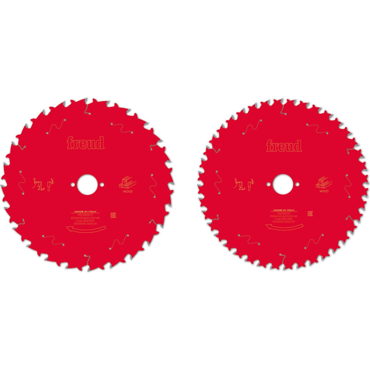 Freud Circular saw blade twin pack HM 250 x 2.8/1.8 x 30 mm, Z=24/40 FR23S001T