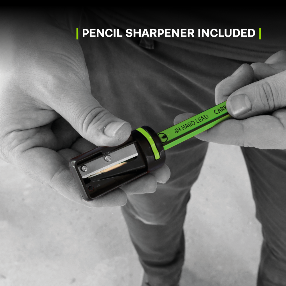 TRACER 4H Carpenters Pencils 10pc - c/w Sharpener 7 - Power Tool Services