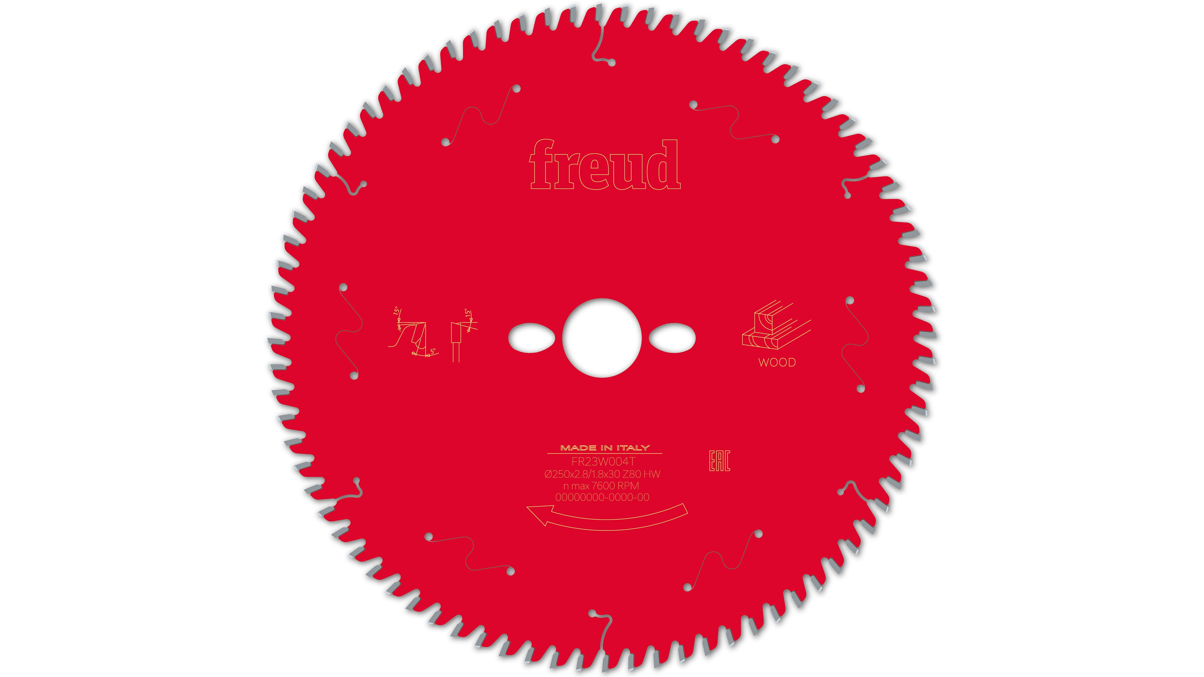 Buy Freud Circular saw blade HM 250 x 2.8/1.8 x 30 mm, Z=80 FR23W004T from Power Tool Services - Image 2 | Best Price