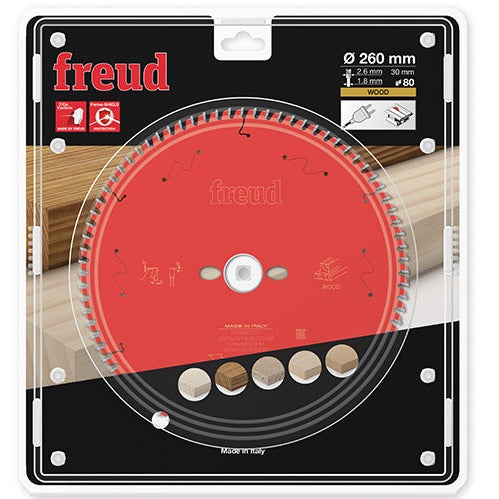 Buy Freud Circular saw blade HM 260 x 2.6/1.8 x 30 mm, Z=80 FR26W002T from Power Tool Services - Image 1 | Best Price