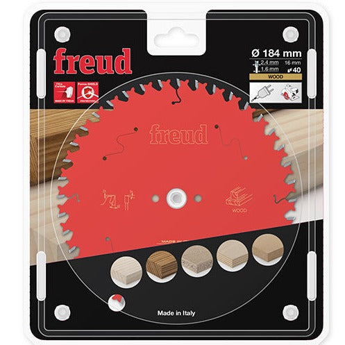 Buy Freud Circular saw blade HM 184 x 2.4/1.6 x 16 mm, Z=40 FR11W002H from Power Tool Services - Image 1 | Best Price