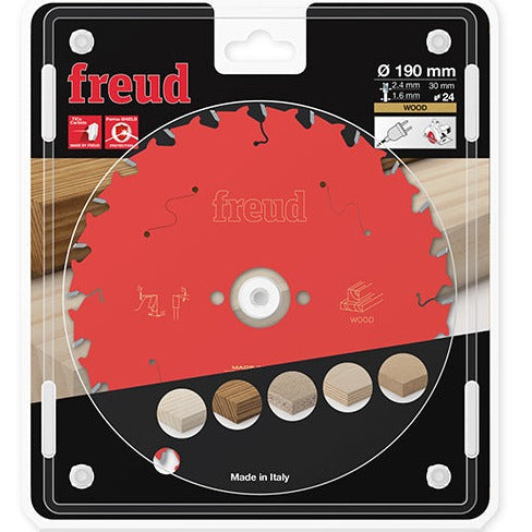 Buy Freud Circular saw blade HM 190 x 2.4/1.6 x 30 mm, Z=24 FR13W006H from Power Tool Services - Image 1 | Best Price