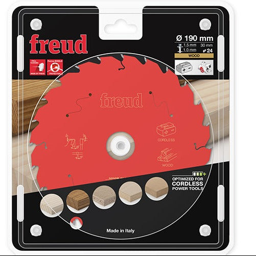 Buy Freud Circular saw blade HM 190 x 1.5/1.0 x 30 mm, Z=24 FR13W011HC from Power Tool Services - Image 1 | Best Price