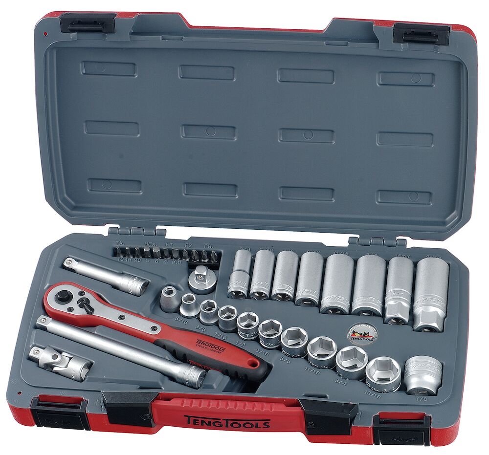 Buy Teng Tools 35PC 3/8" Drive Socket Set AF (Imperial) from Power Tool Services - Image 1 | Best Price