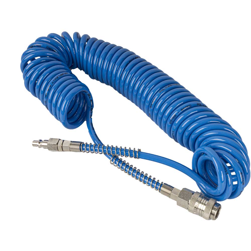 Buy Gav Spiral Polypropylene Hose Blue with Quick Couplers 8m SPR 0808 from Power Tool Services - Image 1 | Best Price
