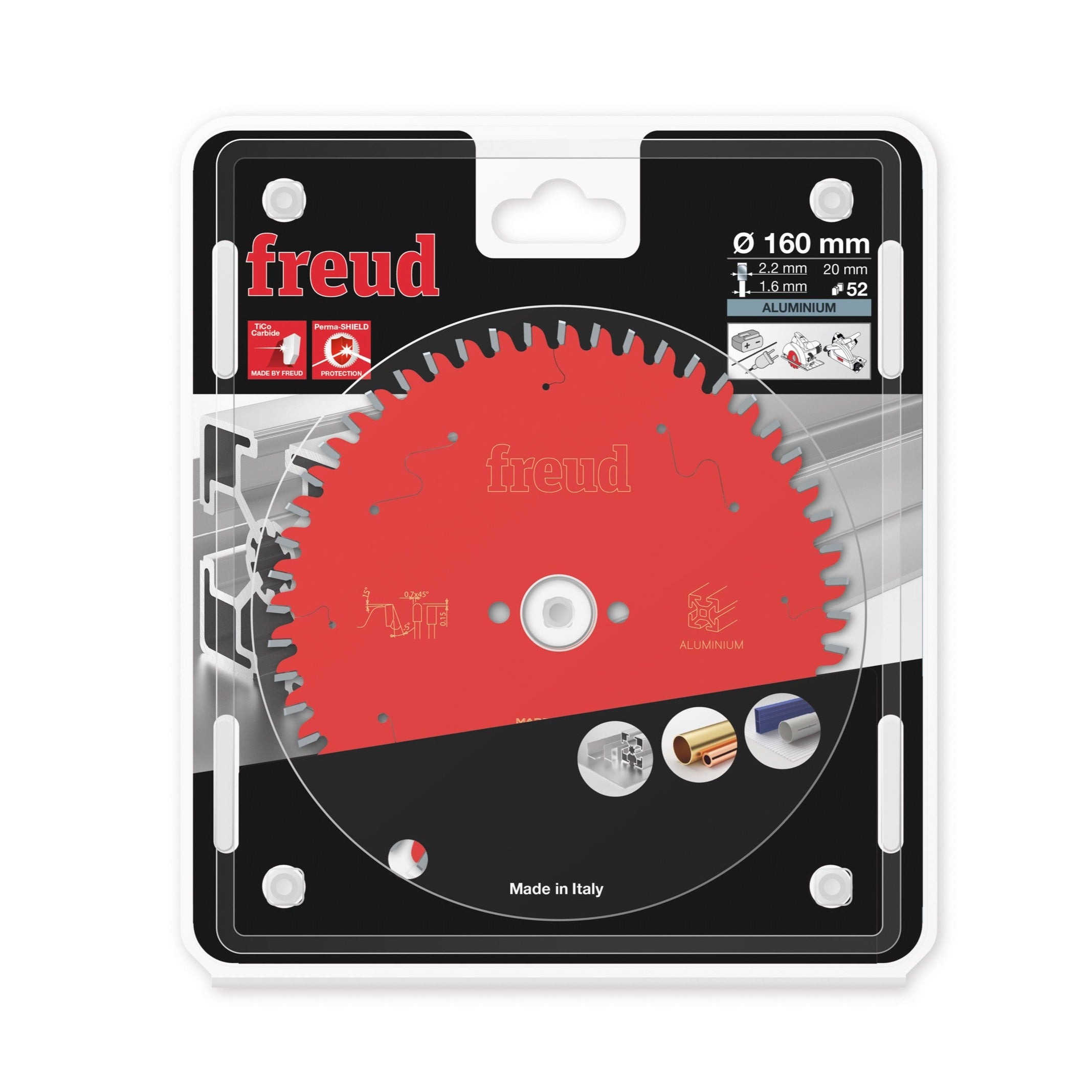 Buy Freud Circular saw blade HM 160 x 2.2/1.6 x 20 mm, Z=52 FR06A001H from Power Tool Services - Image 1 | Best Price