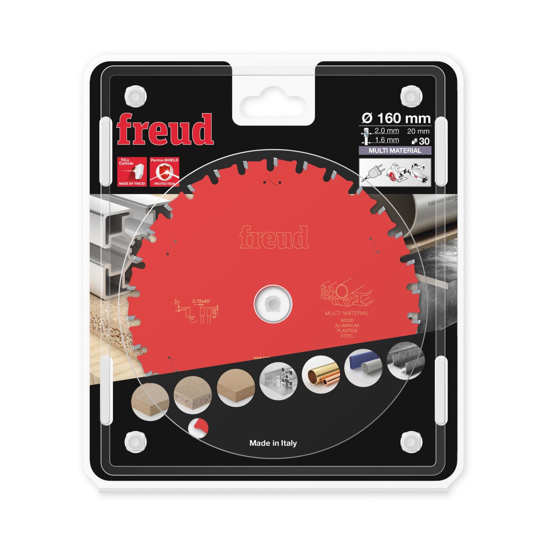 Buy Freud Circular saw blade HM 160 x 2.0/1.6 x 20 mm, Z=30 FR06M001H from Power Tool Services - Image 1 | Best Price