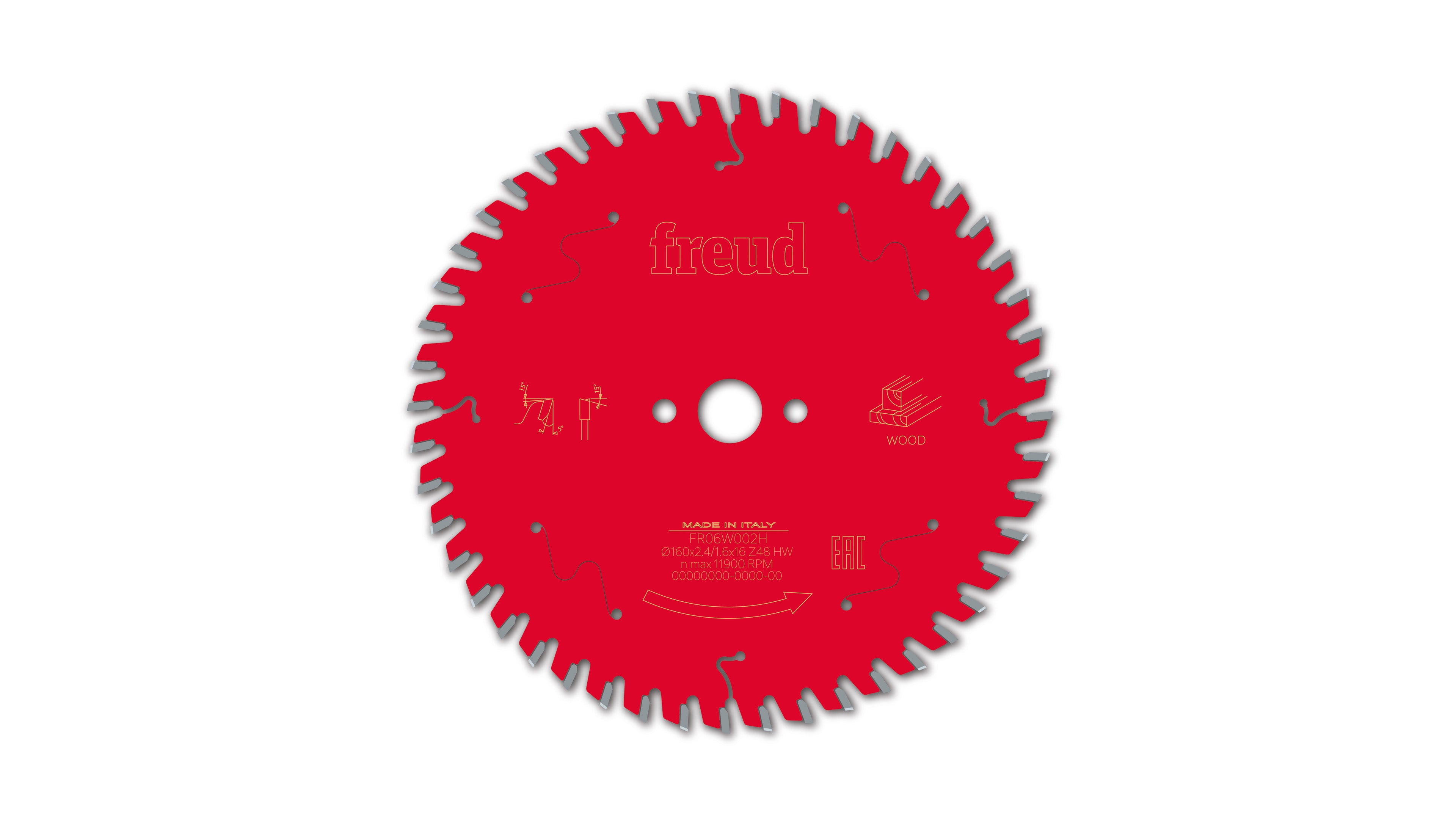 Buy Freud Circular saw blade HM 160 x 2.4/1.6 x 16 mm, Z=48 FR06W002H from Power Tool Services - Image 2 | Best Price