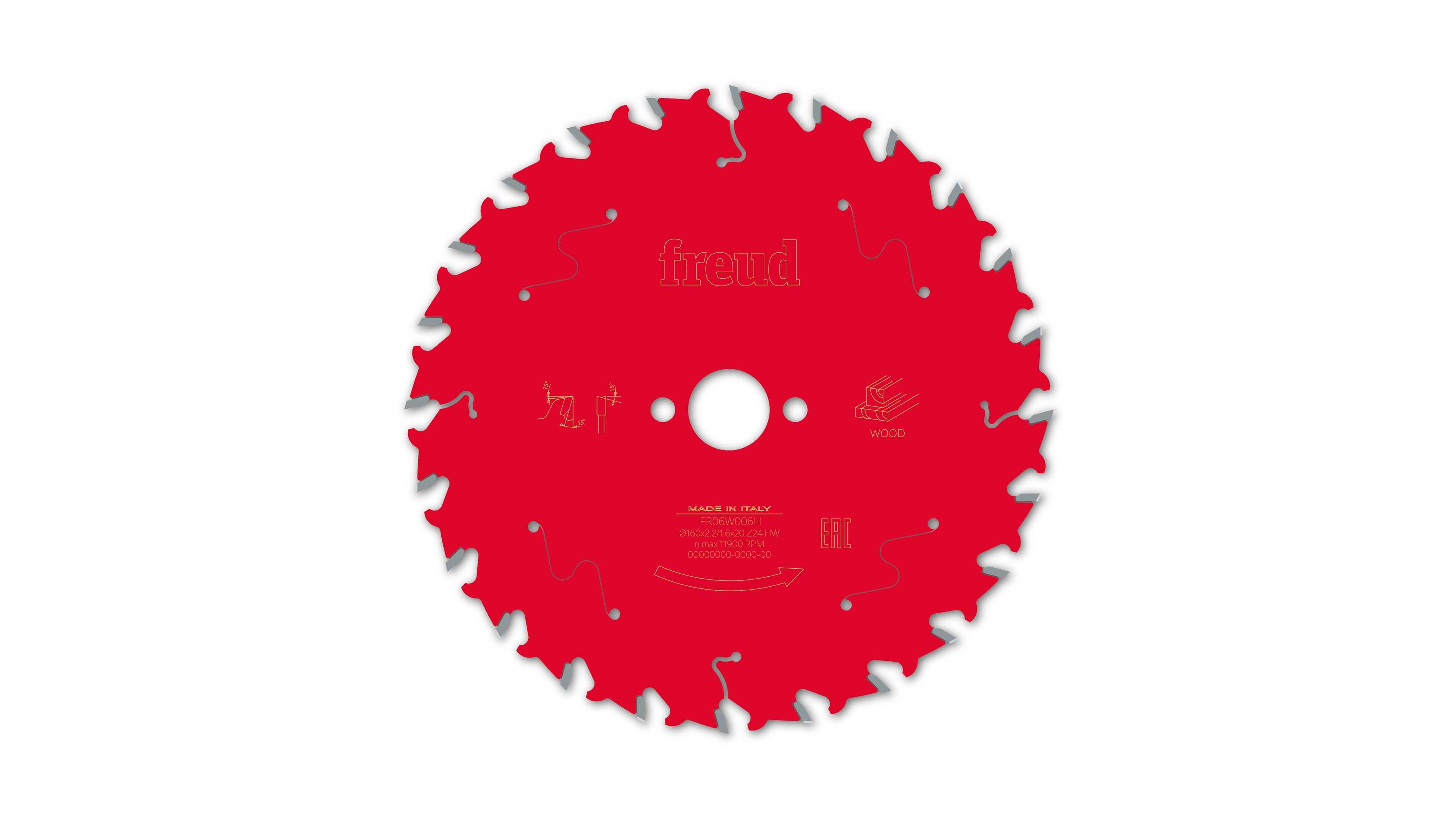 Buy Freud Circular saw blade HM 160 x 2.2/1.6 x 20 mm, Z=24 FR06W006H from Power Tool Services - Image 2 | Best Price
