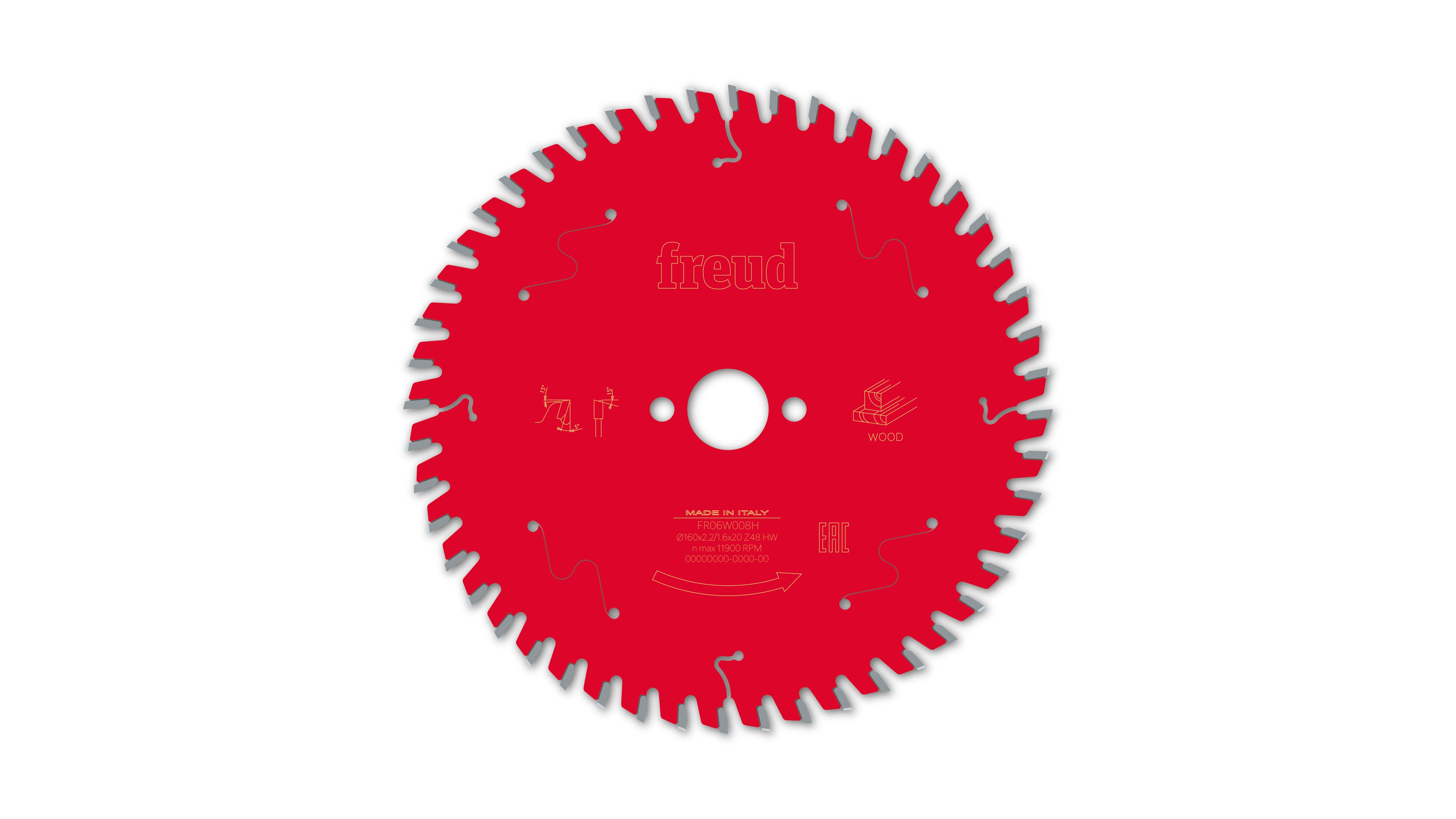 Buy Freud Circular saw blade HM 160 x 2.2/1.6 x 20 mm, Z=48 FR06W008H from Power Tool Services - Image 2 | Best Price