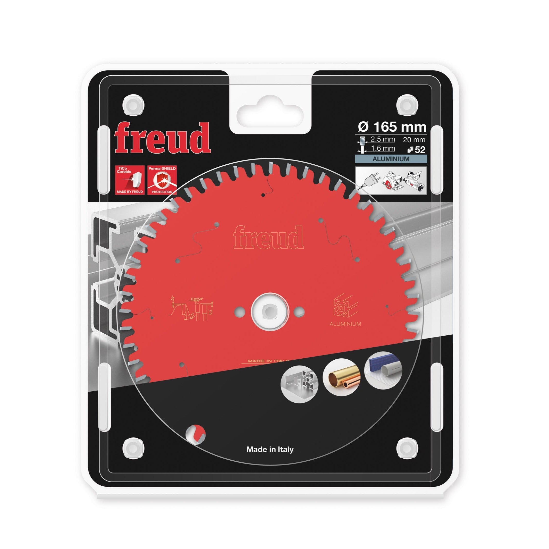 Buy Freud Circular saw blade HM 165 x 2.5/1.6 x 20 mm, Z=52 FR07A001H from Power Tool Services - Image 1 | Best Price