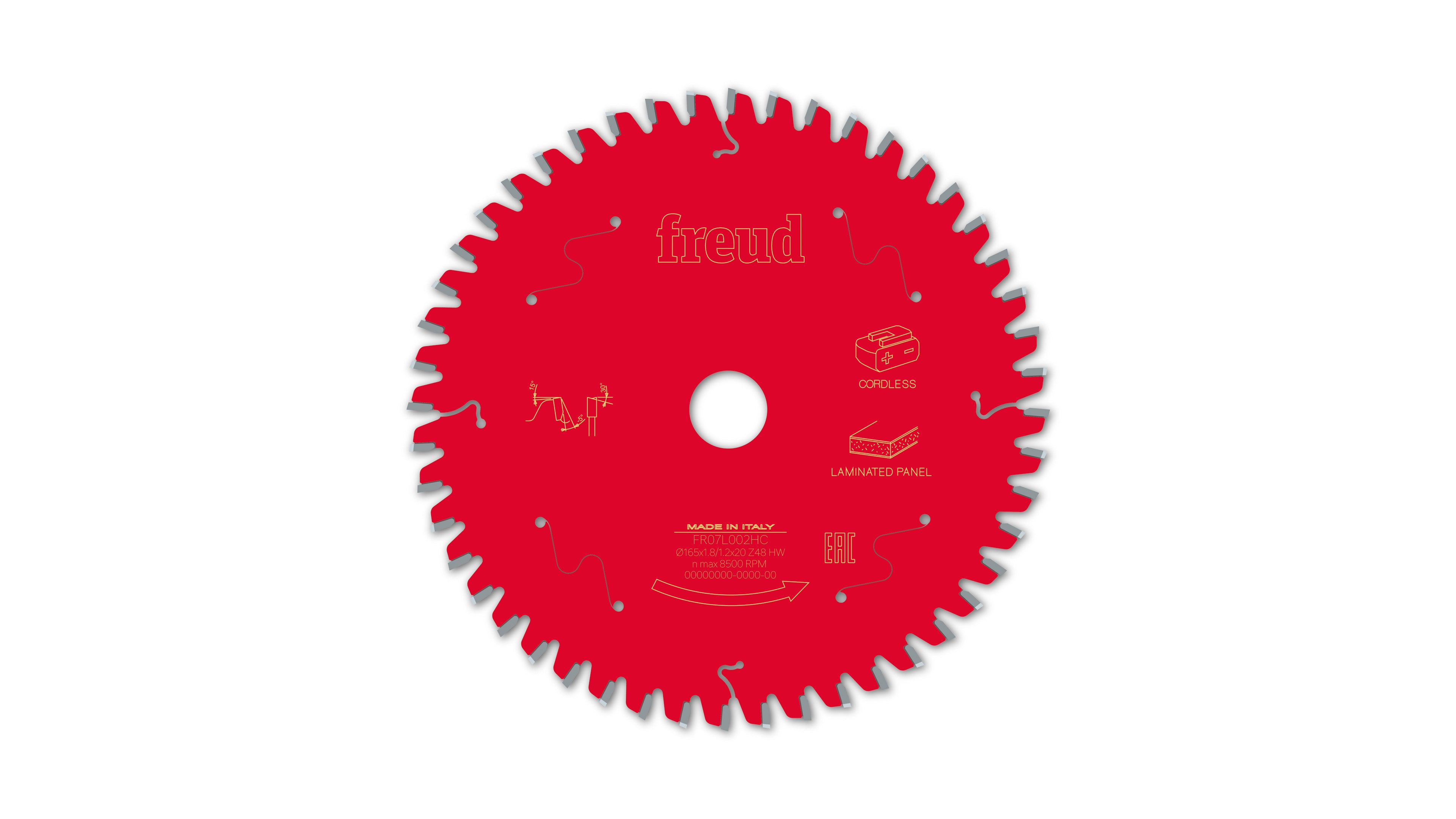 Buy Freud Circular saw blade HM 165 x 1.8/1.2 x 20 mm, Z=48 FR07L002HC from Power Tool Services - Image 2 | Best Price