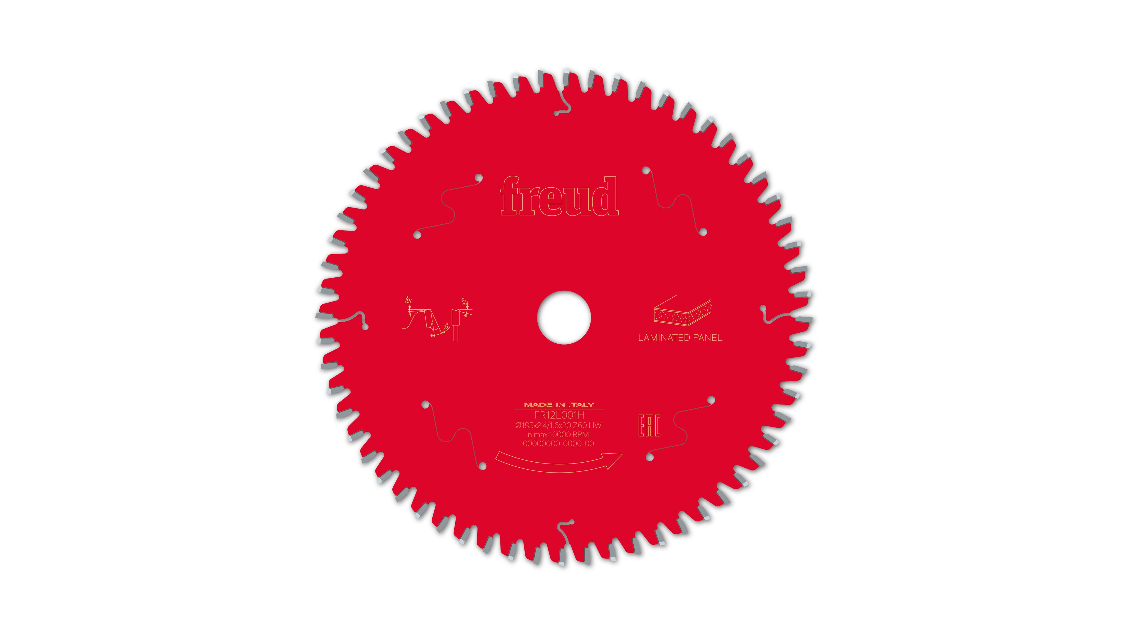 Buy Freud Circular saw blade HM 185 x 2.4/1.6 x 20 mm, Z=60 FR12L001H from Power Tool Services - Image 2 | Best Price
