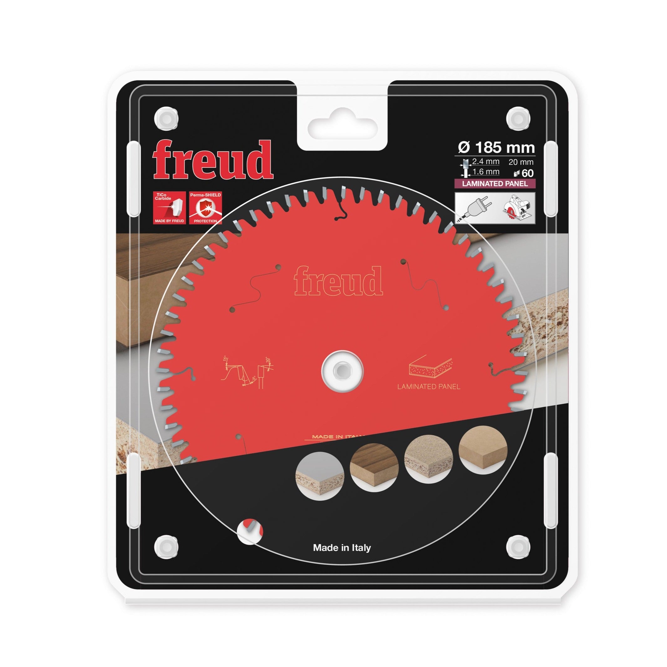 Buy Freud Circular saw blade HM 185 x 2.4/1.6 x 20 mm, Z=60 FR12L001H from Power Tool Services - Image 1 | Best Price