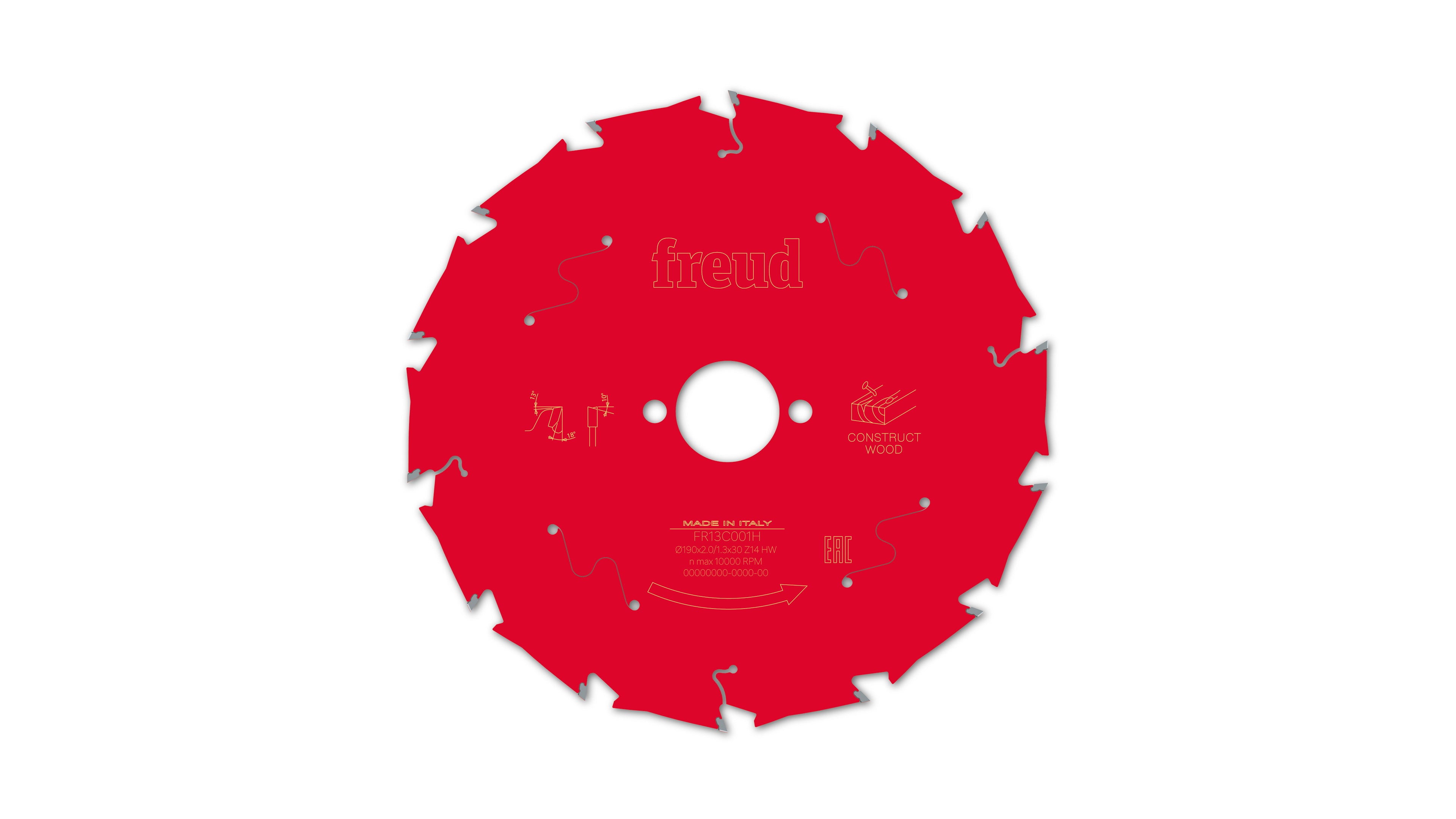 Buy Freud Circular saw blade HM 190 x 2.0/1.3 x 30 mm, Z=14 FR13C001H from Power Tool Services - Image 2 | Best Price