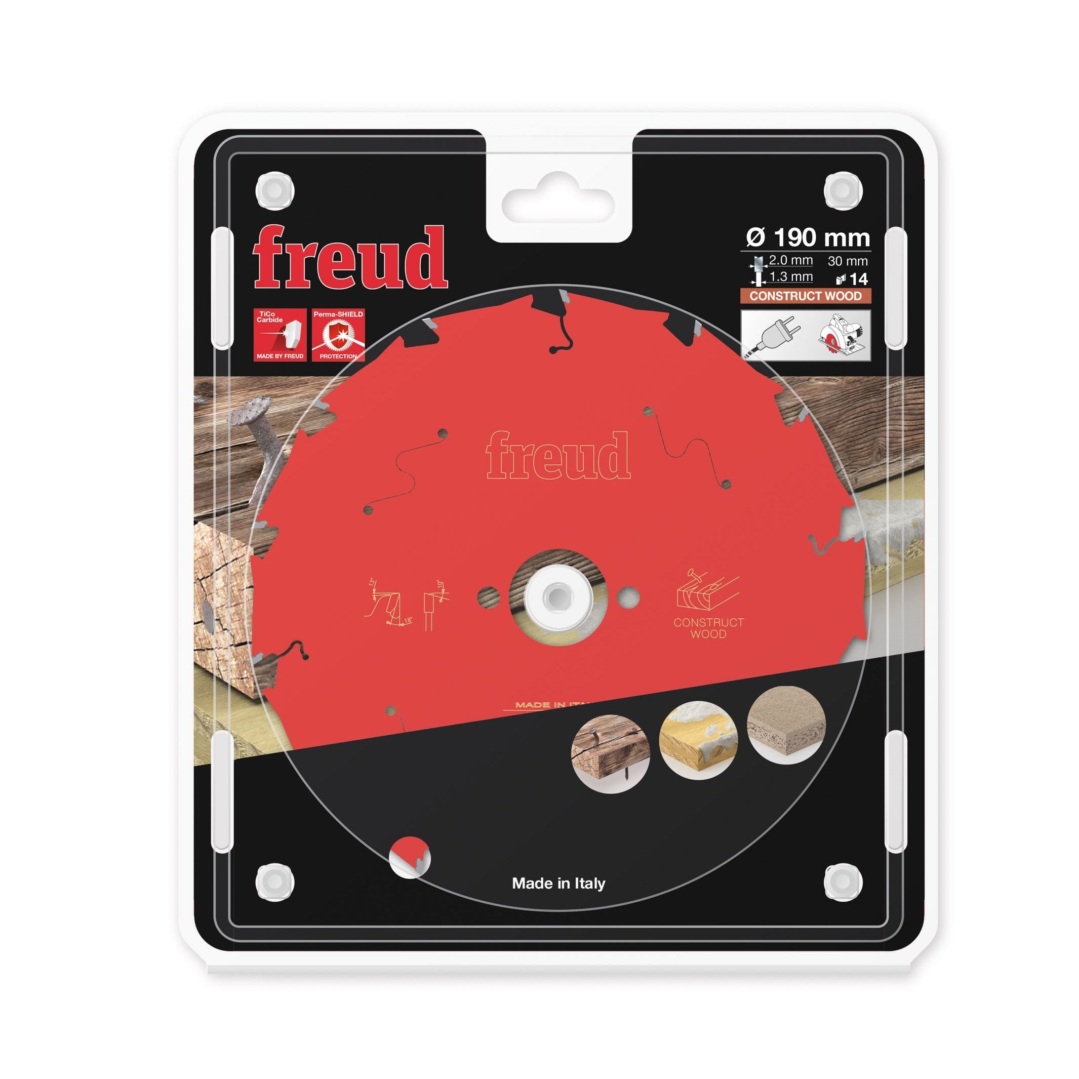 Buy Freud Circular saw blade HM 190 x 2.0/1.3 x 30 mm, Z=14 FR13C001H from Power Tool Services - Image 1 | Best Price