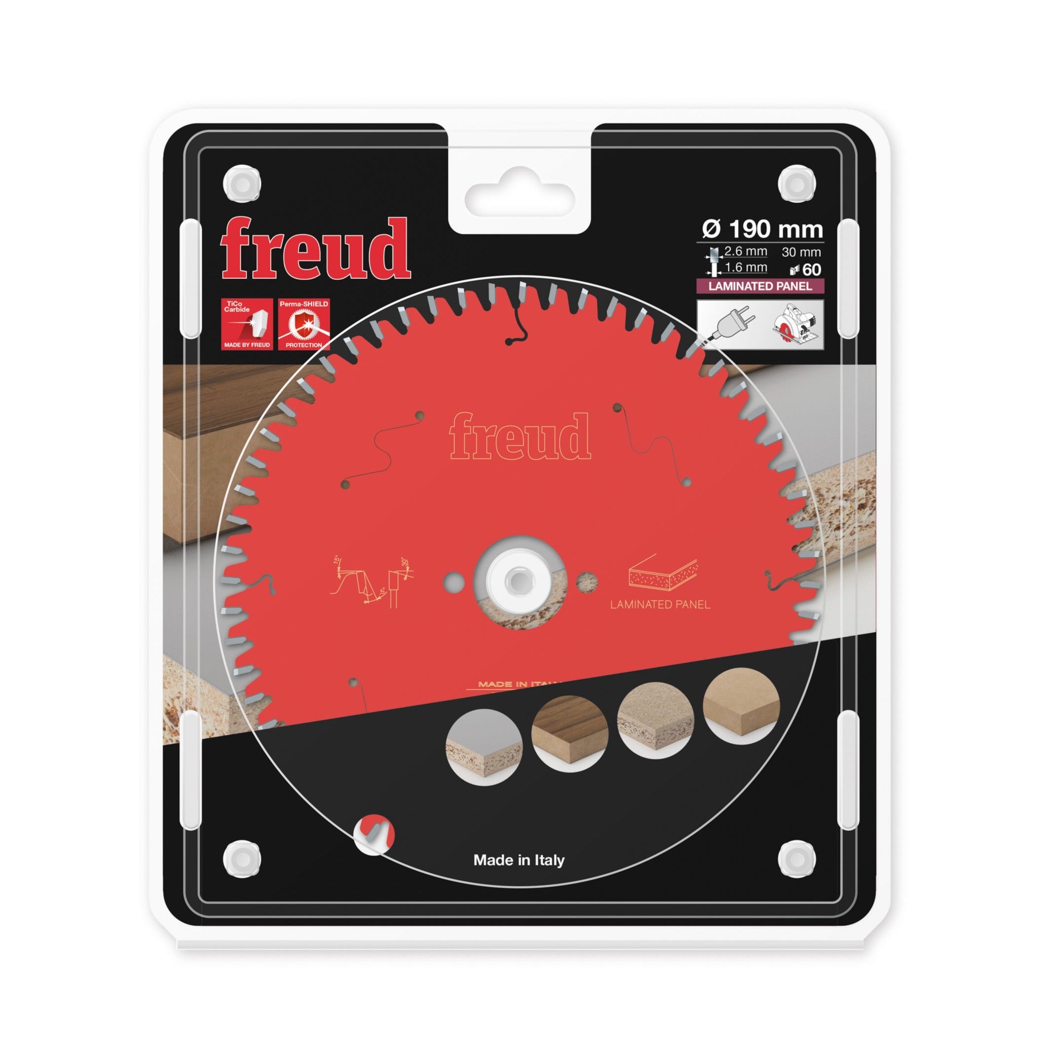 Buy Freud Circular saw blade HM 190 x 2.6/1.6 x 30 mm, Z=60 FR13L001H from Power Tool Services - Image 1 | Best Price